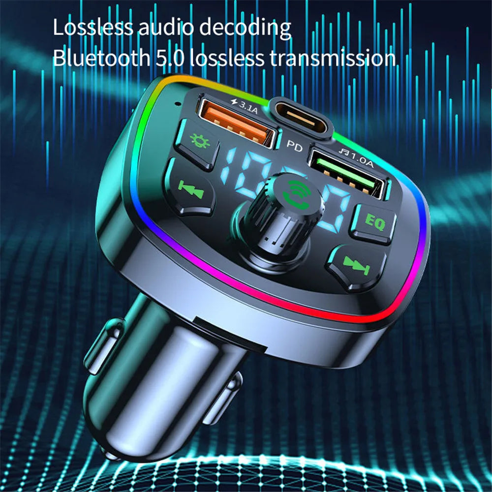 Transmetteur FM Bluetooth Chargeur de voiture