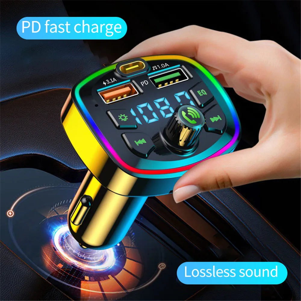 Transmetteur FM Bluetooth Chargeur de voiture